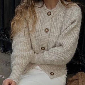 ZARA cream sweater with buttons!